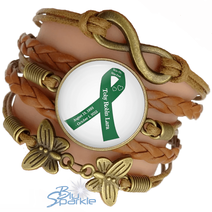 Awareness Ribbon - Personalized Bracelets - BluSparkle