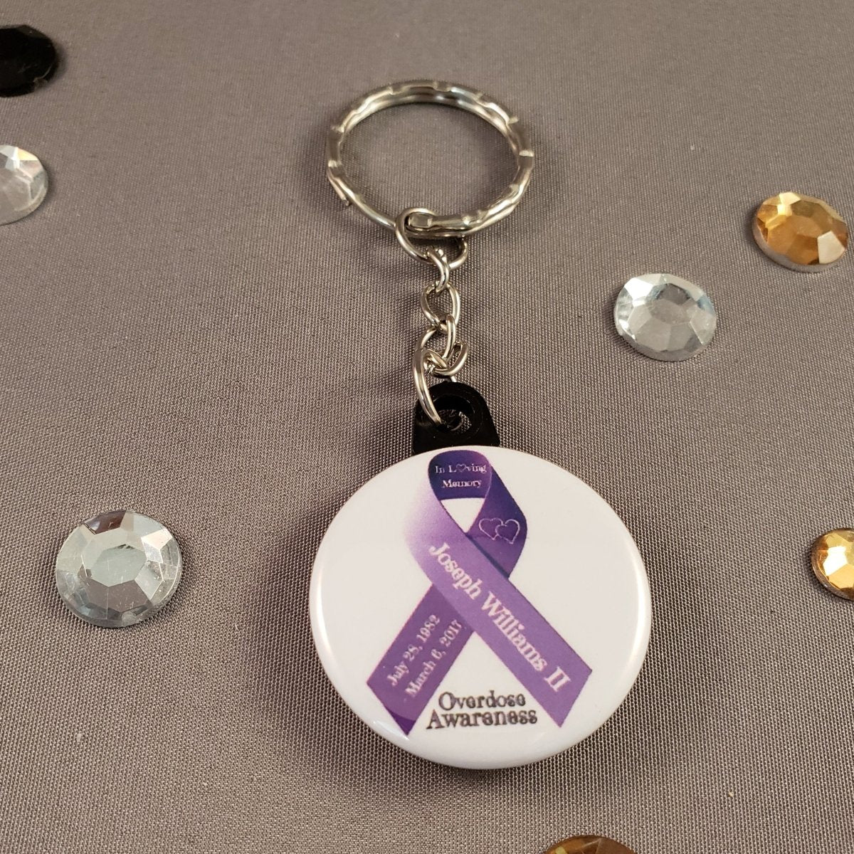 Awareness Ribbon - Personalized Key Chain - BluSparkle