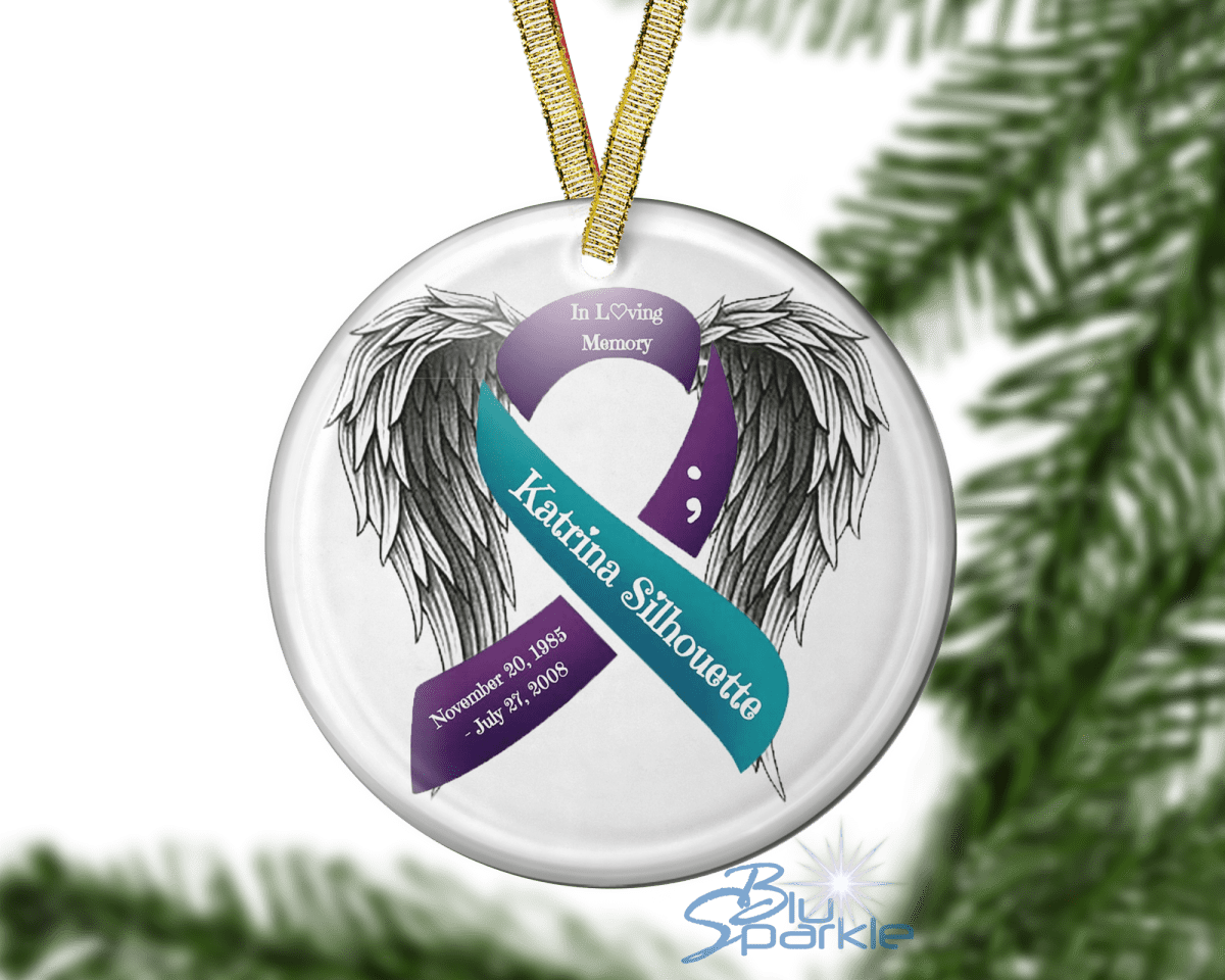 Awareness Ribbon - Personalized Ornaments - BluSparkle