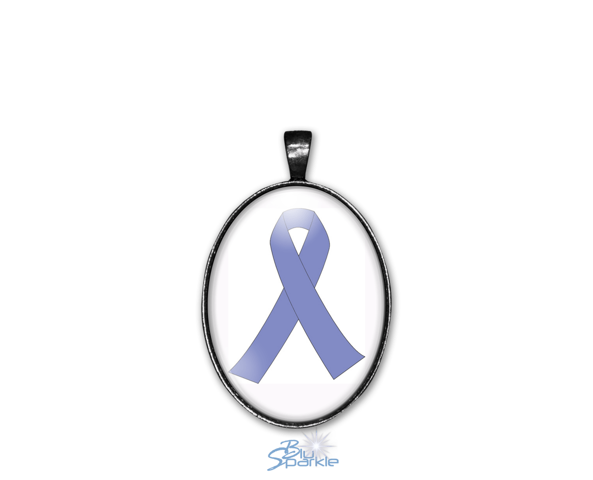 Awareness Ribbon - Personalized Oval Pendants - BluSparkle