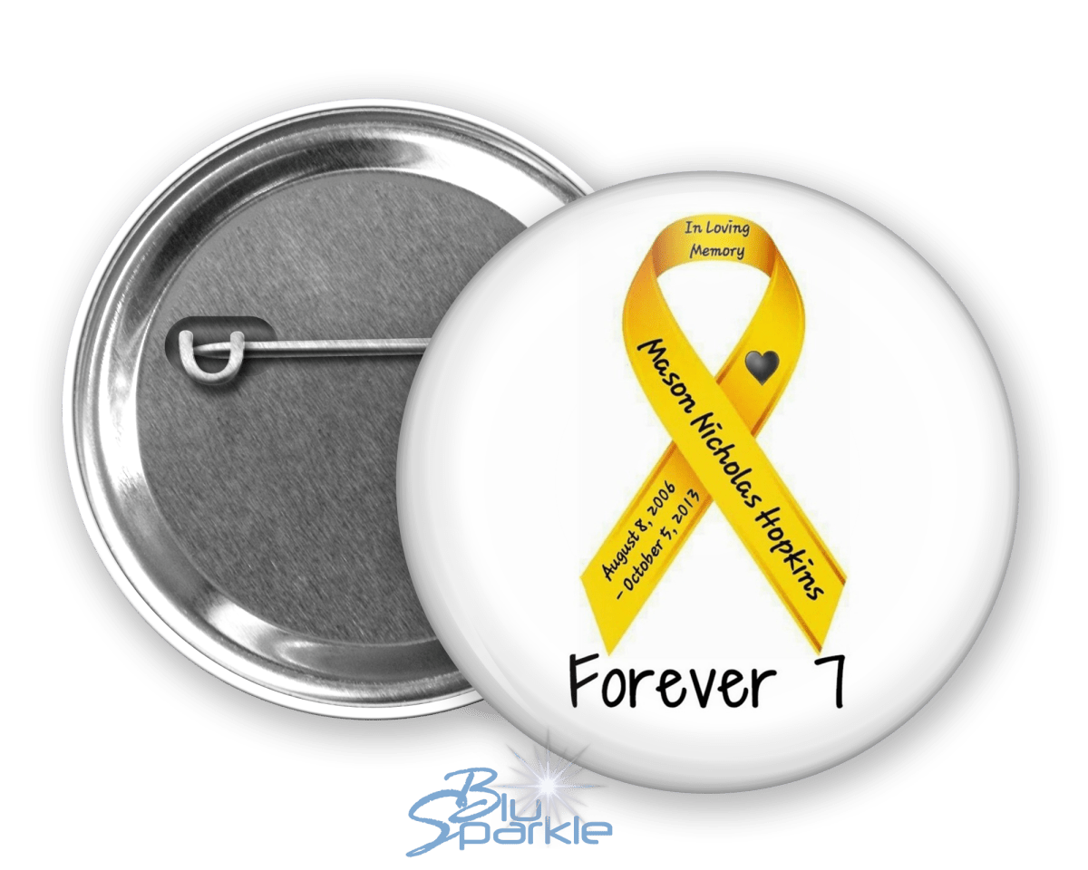 Awareness Ribbon Personalized Pinback Button – BluSparkle