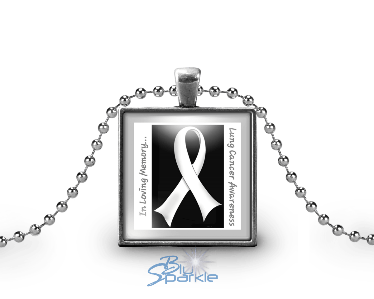 Awareness Ribbon - Personalized Square Pendants - BluSparkle