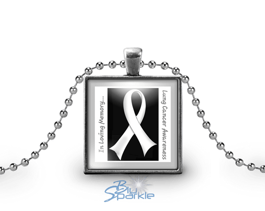 Awareness Ribbon - Personalized Square Pendants - BluSparkle