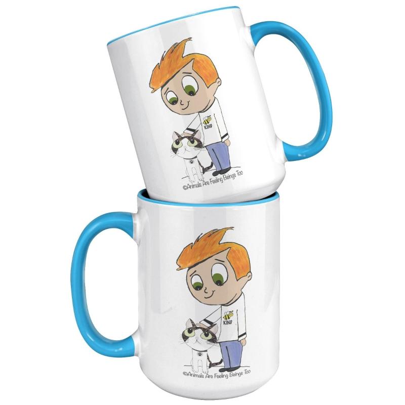 Be Kind Kitty Love 15oz Accent Mug - BluSparkle