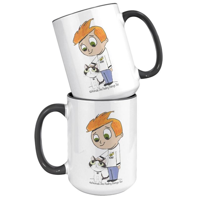 Be Kind Kitty Love 15oz Accent Mug - BluSparkle