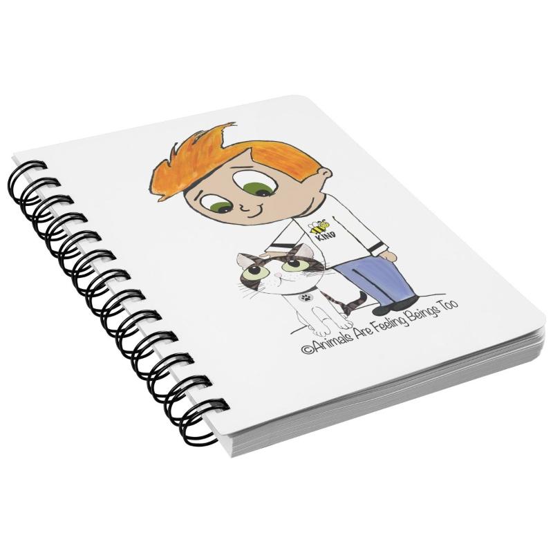 Be Kind Kitty Love Spiral Notebook - BluSparkle