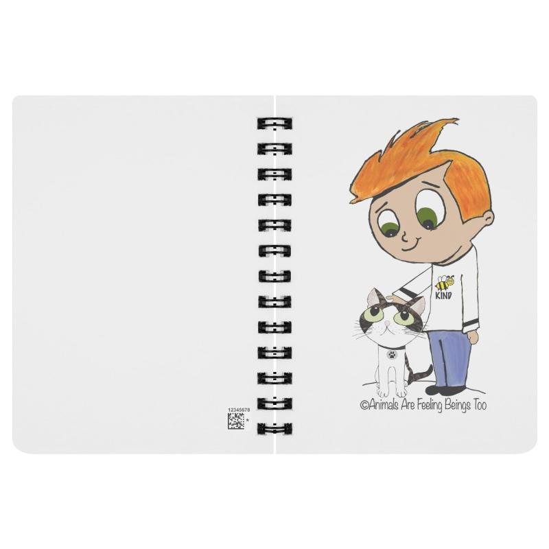 Be Kind Kitty Love Spiral Notebook - BluSparkle