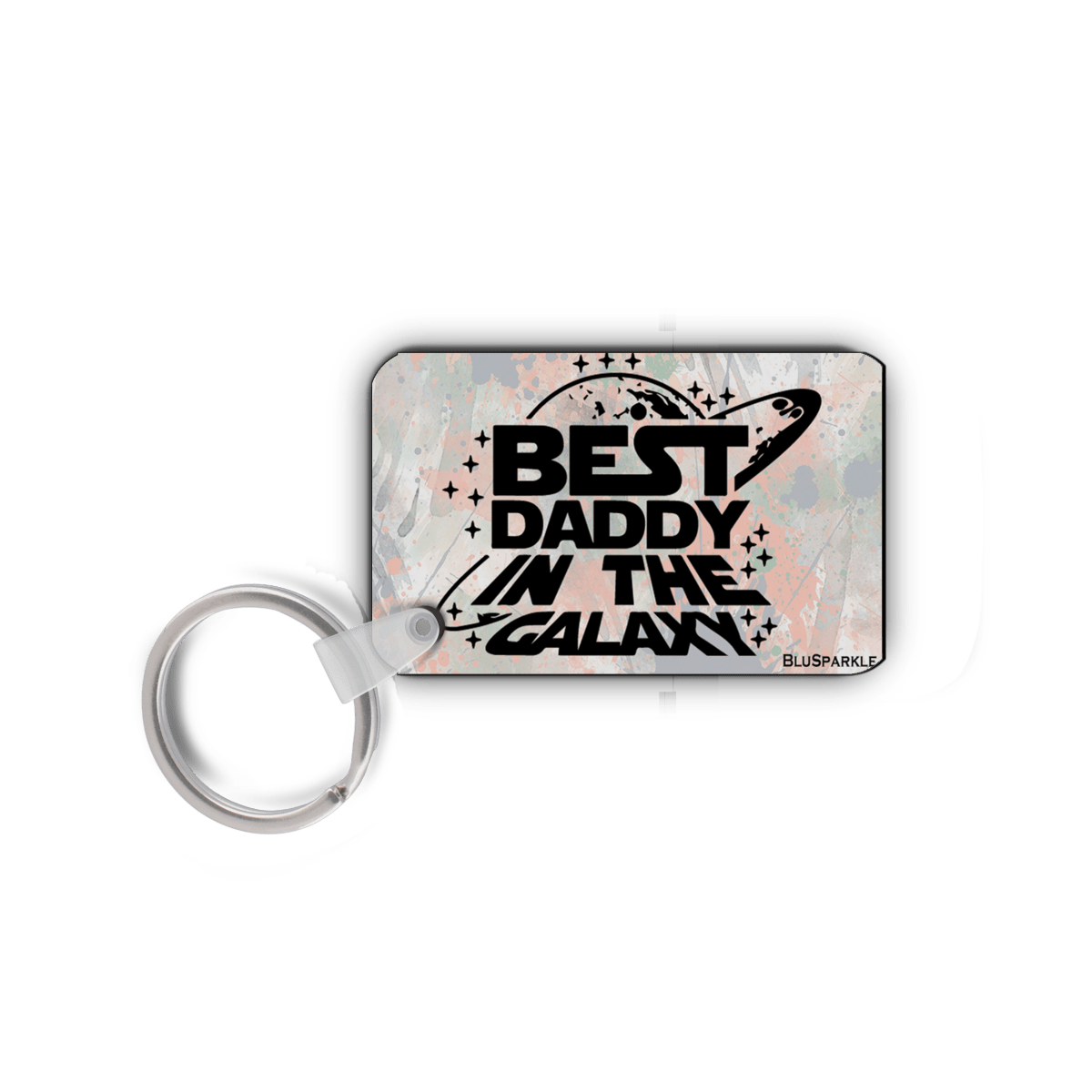 Best Daddy In The Galaxy Double Sided Key Chain - BluSparkle