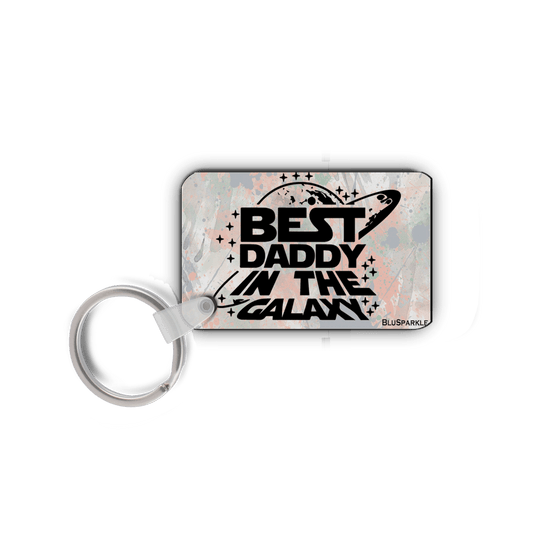 Best Daddy In The Galaxy Double Sided Key Chain - BluSparkle