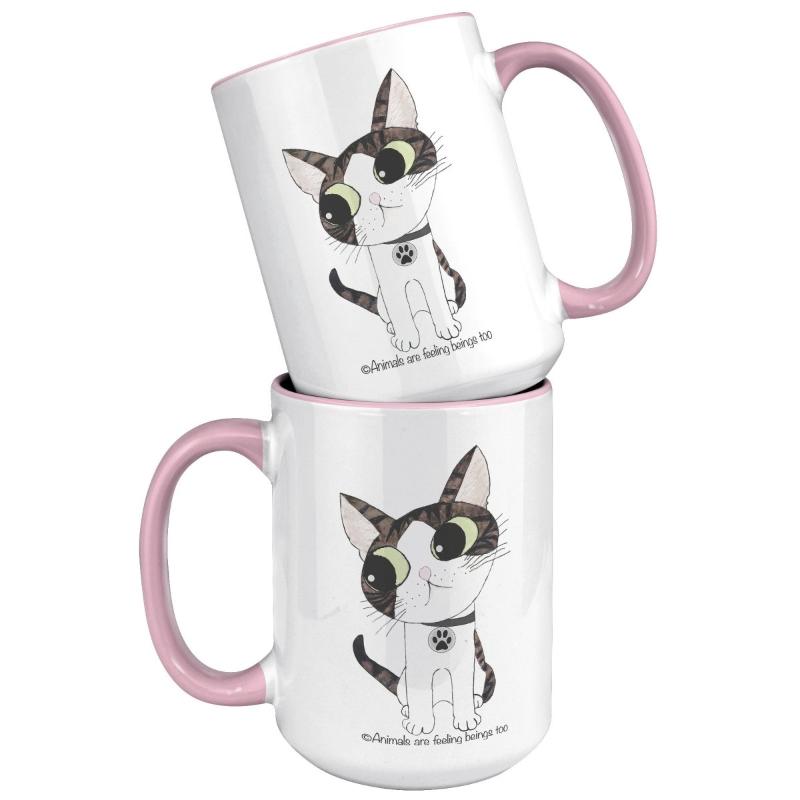 Cat Wagging Tail 15oz Accent Mug - BluSparkle