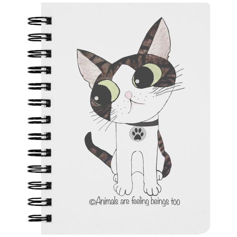 Cat Wagging Tail Spiral Notebook - BluSparkle