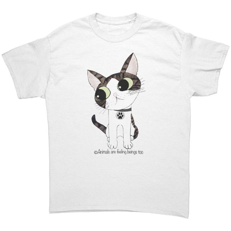 Cat Wagging Tail T-Shirt - BluSparkle