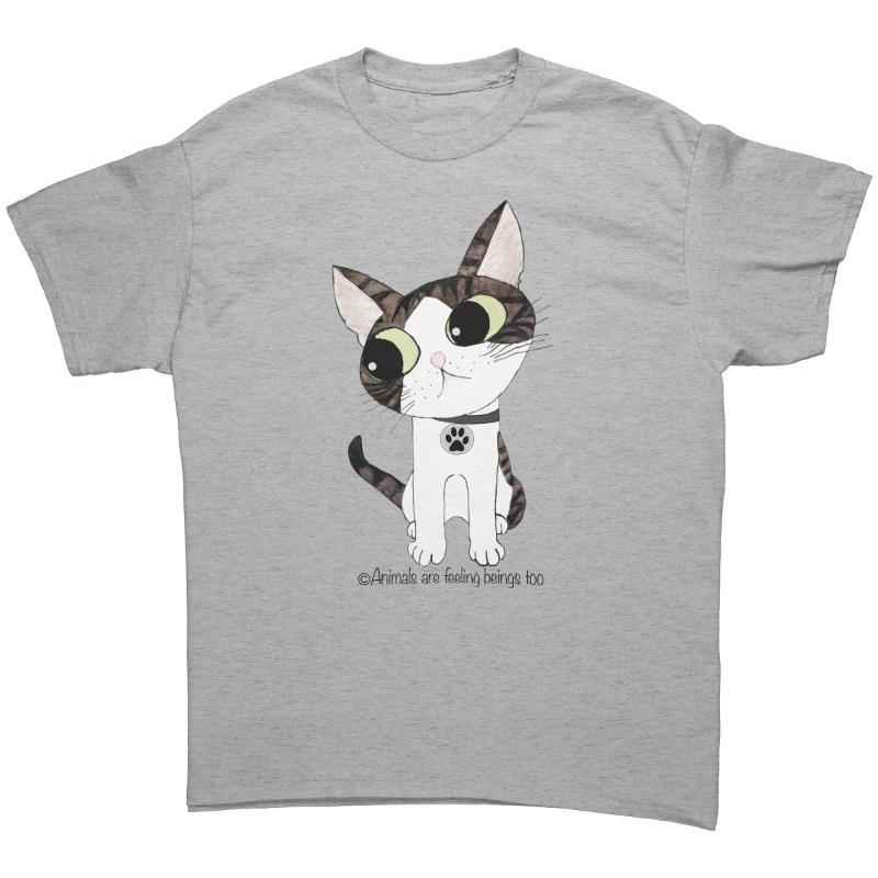 Cat Wagging Tail T-Shirt - BluSparkle