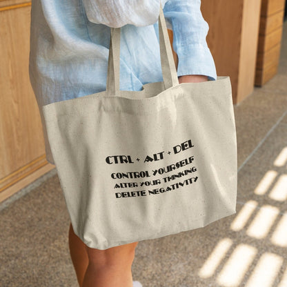 CTRL+ALT+DEL Rounded Canvas Tote Bag - BluSparkle