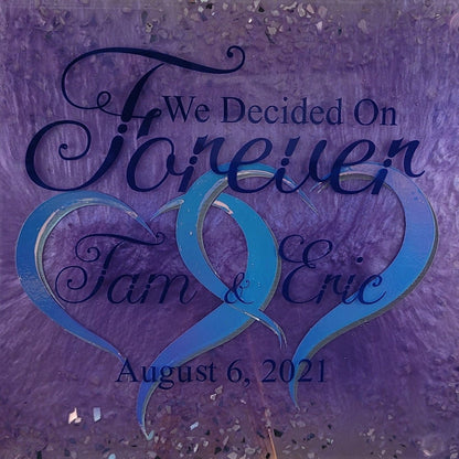 Custom Resin Wedding Tray - We Decided On Forever (Tam & Eric) - BluSparkle