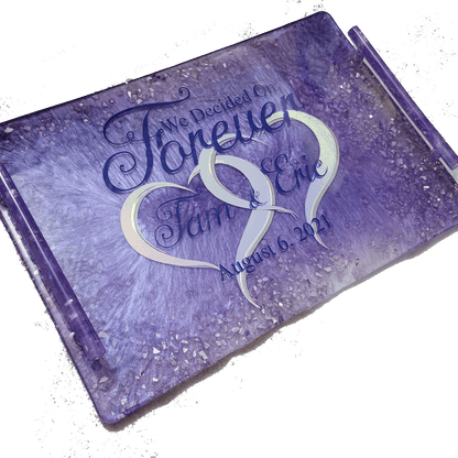 Custom Resin Wedding Tray - We Decided On Forever (Tam & Eric) - BluSparkle
