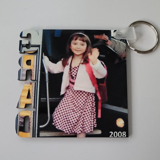 Custom Two Sided Grad Key Chain - BluSparkle