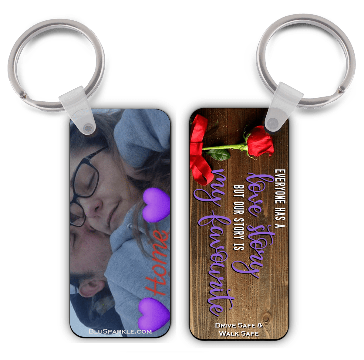 Custom Two - Sided Rectangle Key Chain - BluSparkle