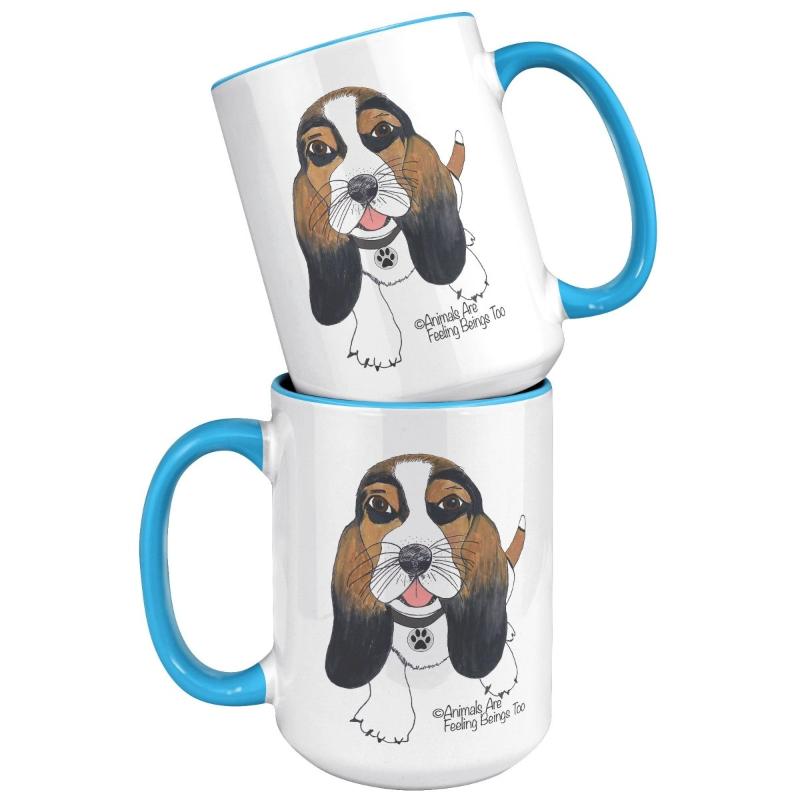 Dog Wagging Tail 15oz Accent Mug - BluSparkle