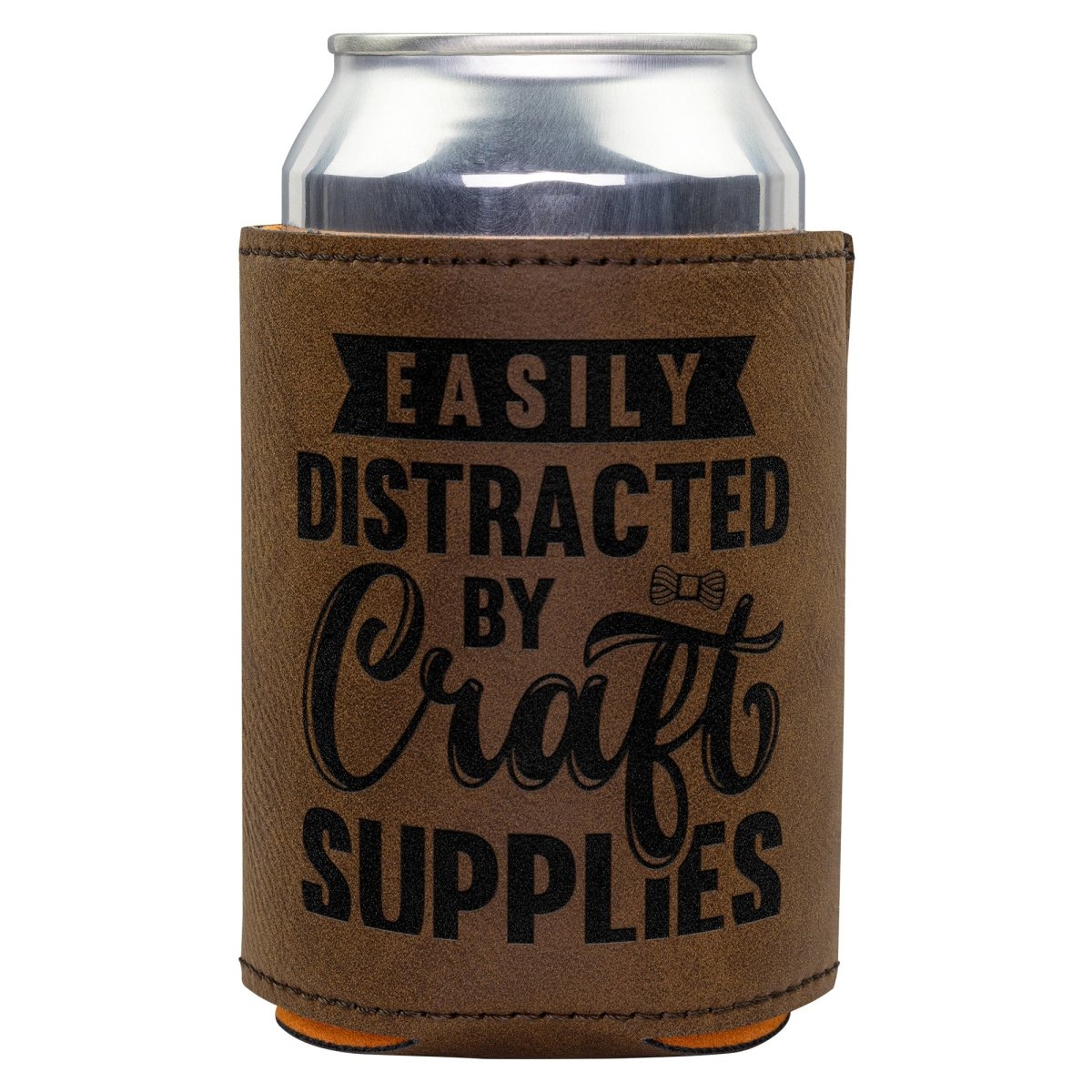 Easily Distracted By Craft Supplies Leatherette Beverage Holder - BluSparkle