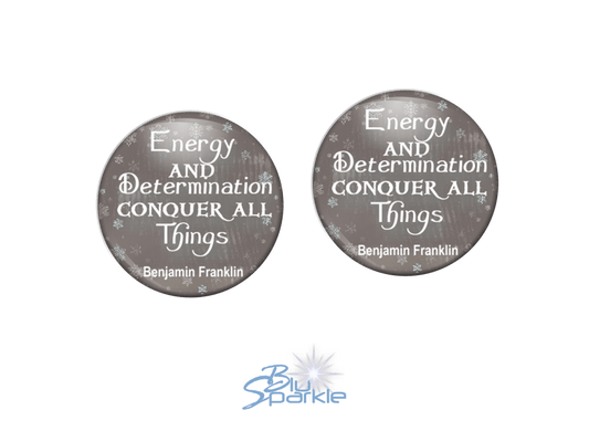 Energy And Determination Conquer All Things - Earrings - BluSparkle