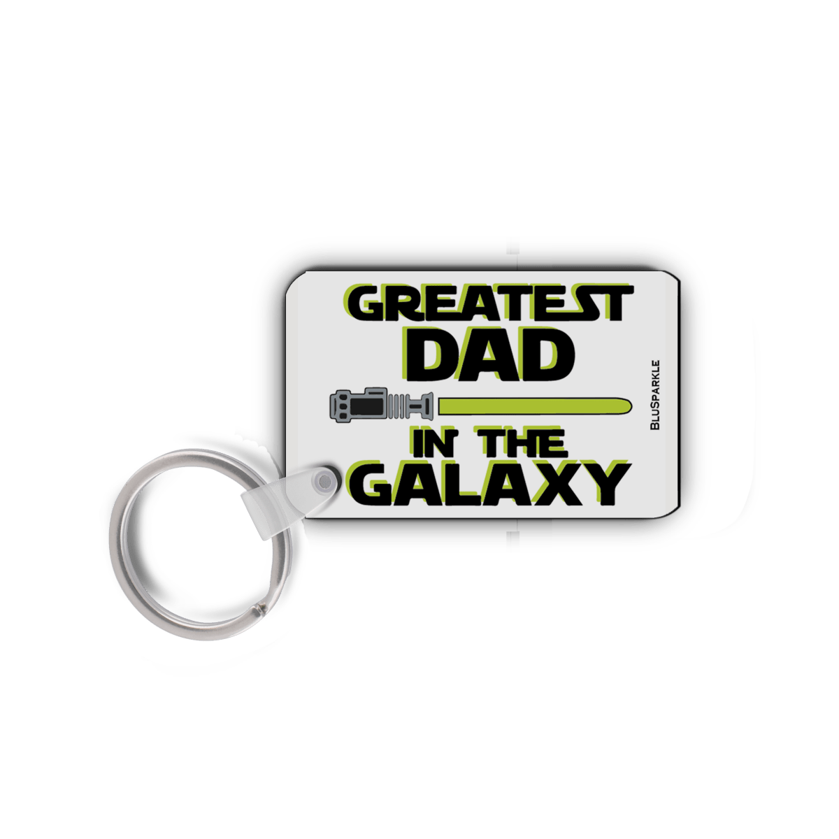 Greatest Dad In The Galaxy Double Sided Key Chain - BluSparkle