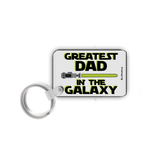 Greatest Dad In The Galaxy Double Sided Key Chain - BluSparkle