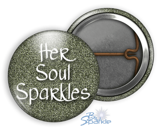 Her Soul Sparkles - Pinback Buttons - BluSparkle