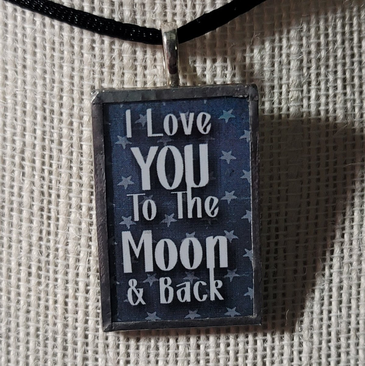 I Love You To The Moon & Back Handmade Stained - Glass Pendant - BluSparkle