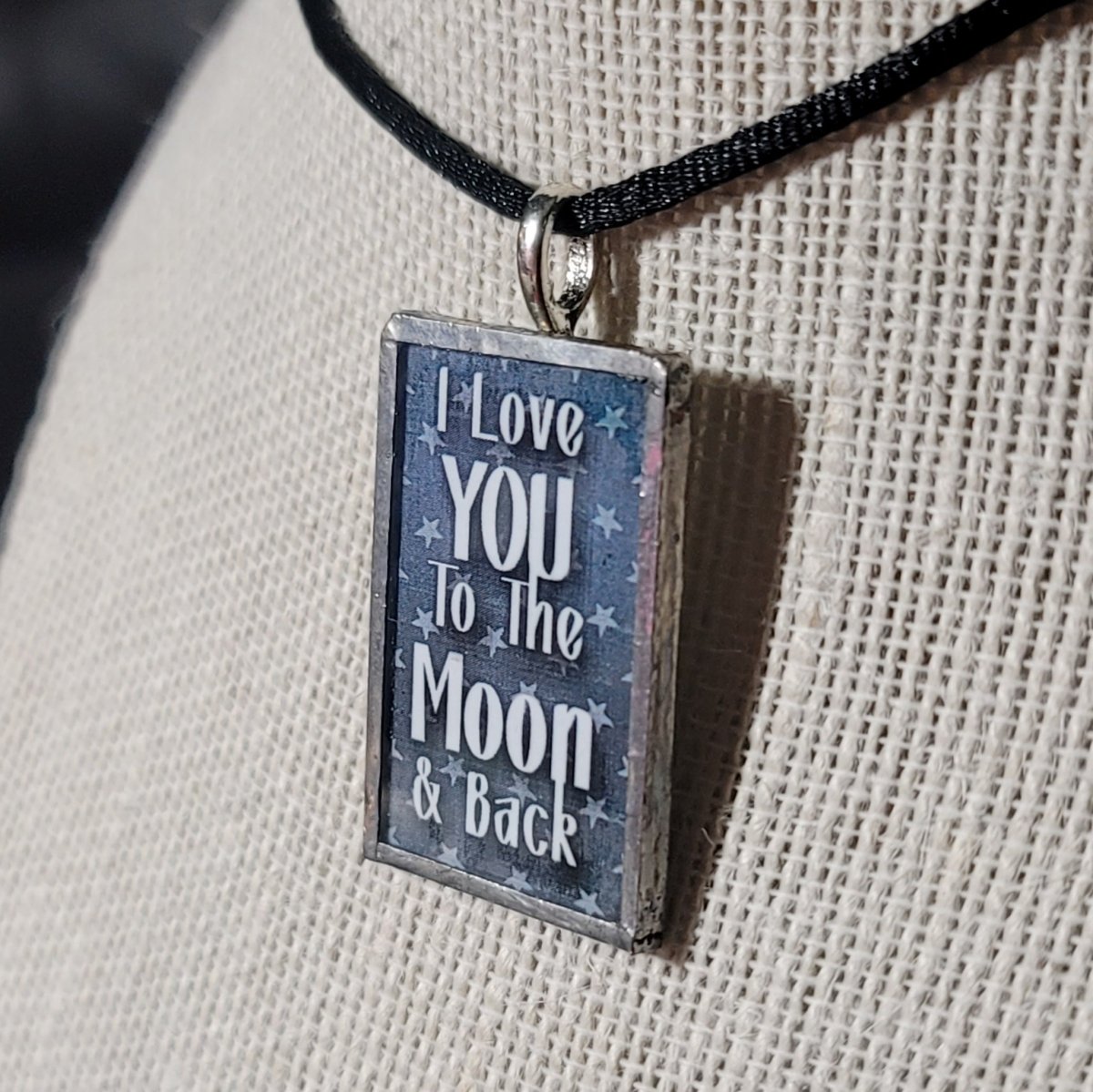 I Love You To The Moon & Back Handmade Stained - Glass Pendant - BluSparkle