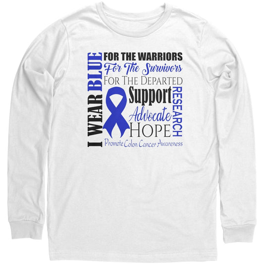 I Wear Blue for Colon Cancer Awareness T-Shirt, Hoodie, Tank - BluSparkle