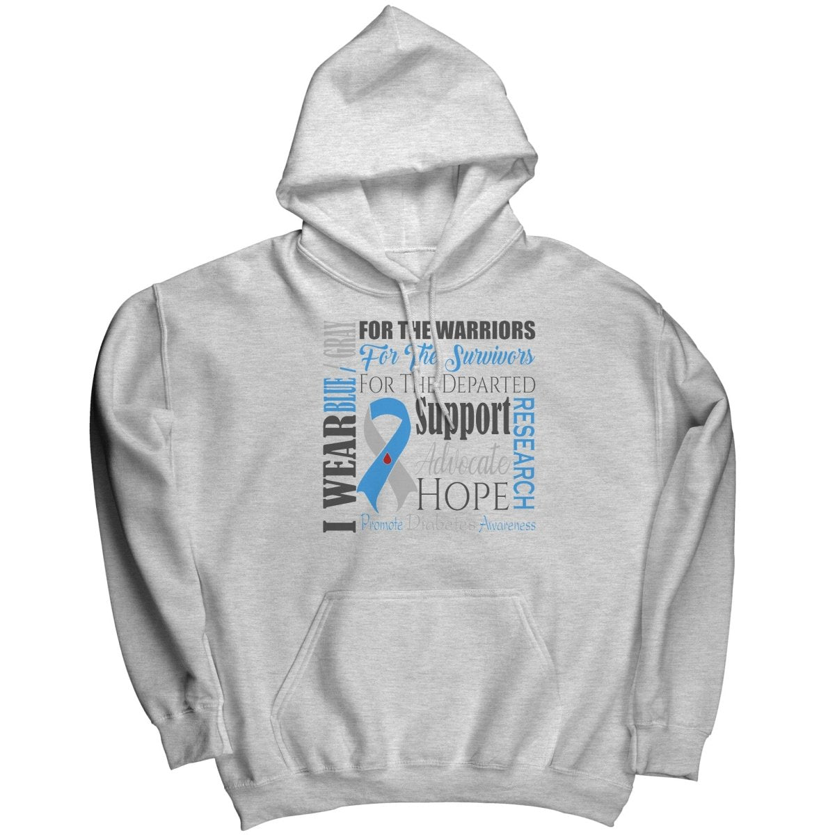 I Wear Blue & Gray for Diabetes Awareness T-Shirt, Hoodie, Tank - BluSparkle