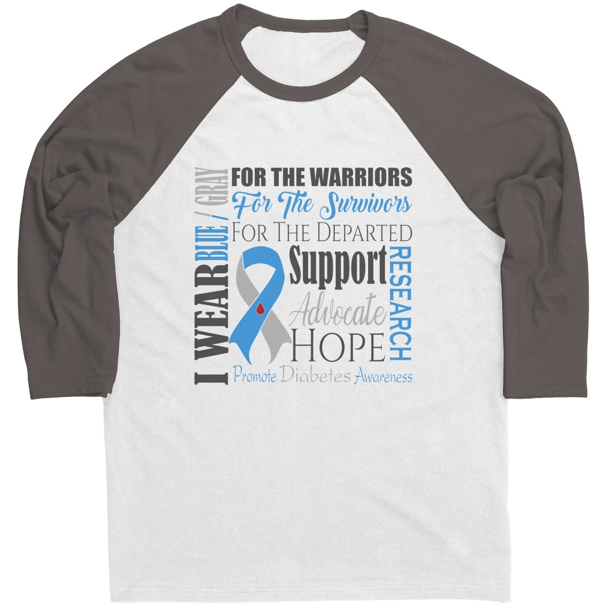 I Wear Blue & Gray for Diabetes Awareness T-Shirt, Hoodie, Tank - BluSparkle