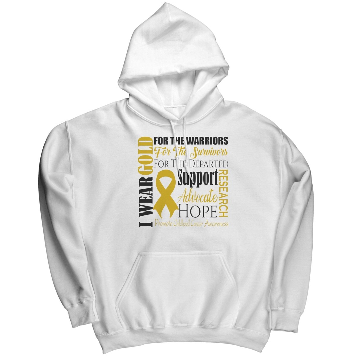 I Wear Gold for Childhood Cancer Awareness T-Shirt, Hoodie, Tank - BluSparkle