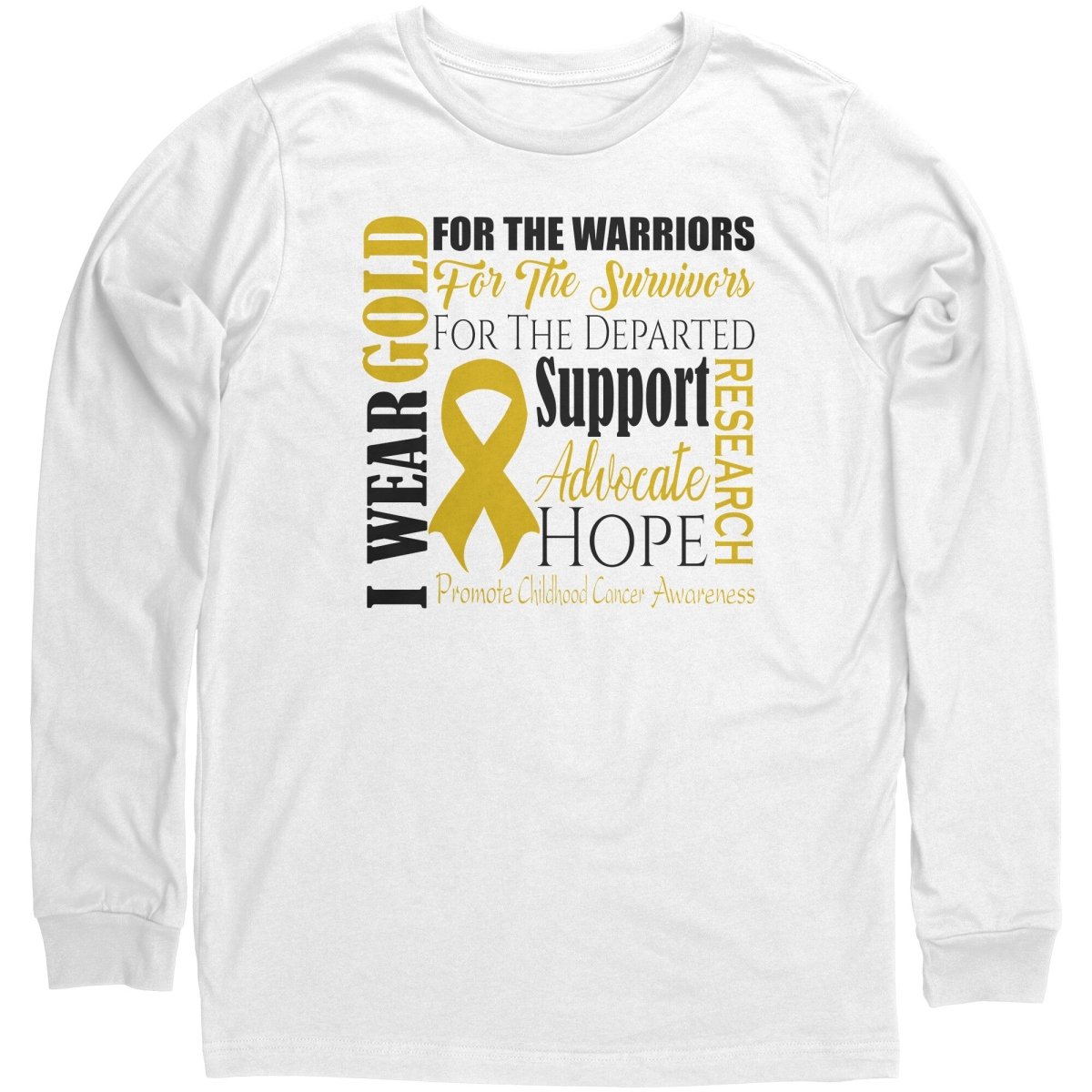 I Wear Gold for Childhood Cancer Awareness T-Shirt, Hoodie, Tank - BluSparkle