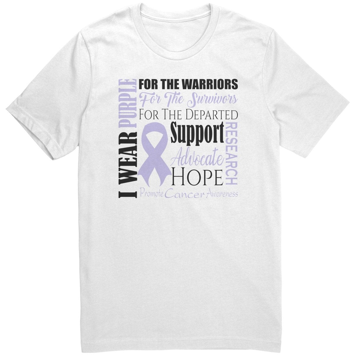 I Wear Purple for Cancer Awareness T-Shirt, Hoodie, Tank - BluSparkle