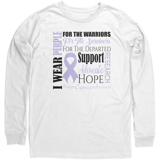 I Wear Purple for Cancer Awareness T-Shirt, Hoodie, Tank - BluSparkle