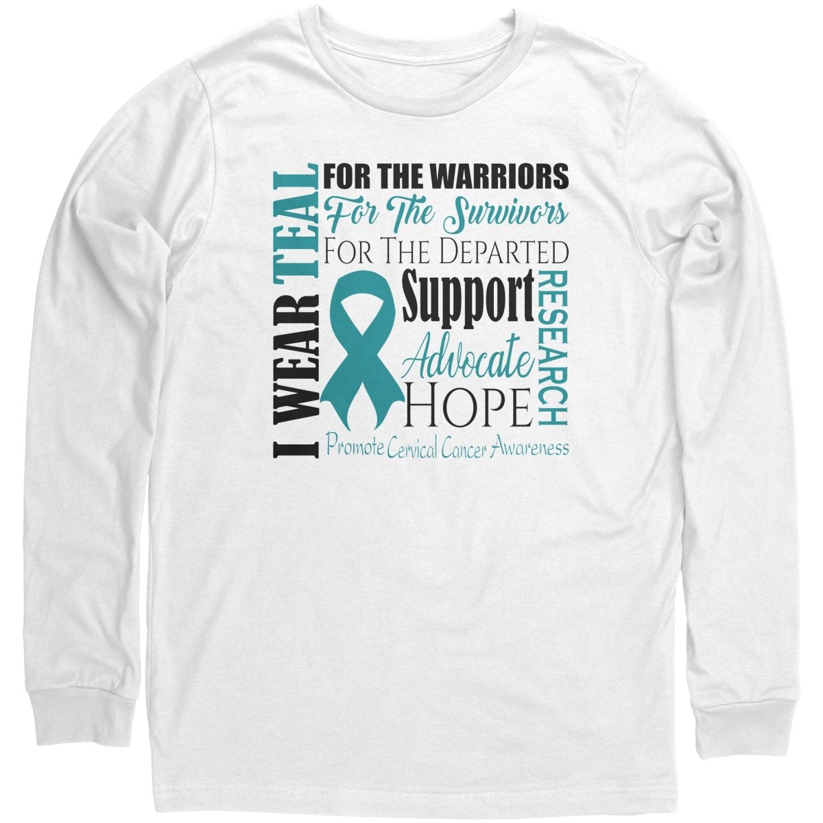 I Wear Teal for Cervical Cancer Awareness T-Shirt, Hoodie, Tank - BluSparkle