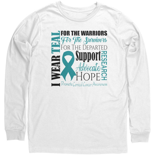 I Wear Teal for Cervical Cancer Awareness T-Shirt, Hoodie, Tank - BluSparkle