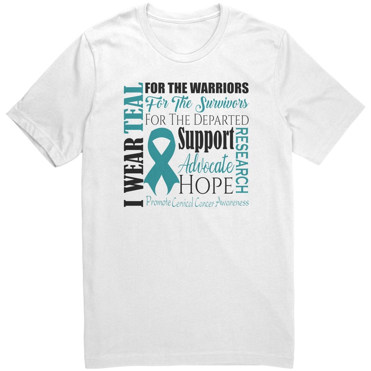 I Wear Teal for Cervical Cancer Awareness T-Shirt, Hoodie, Tank - BluSparkle