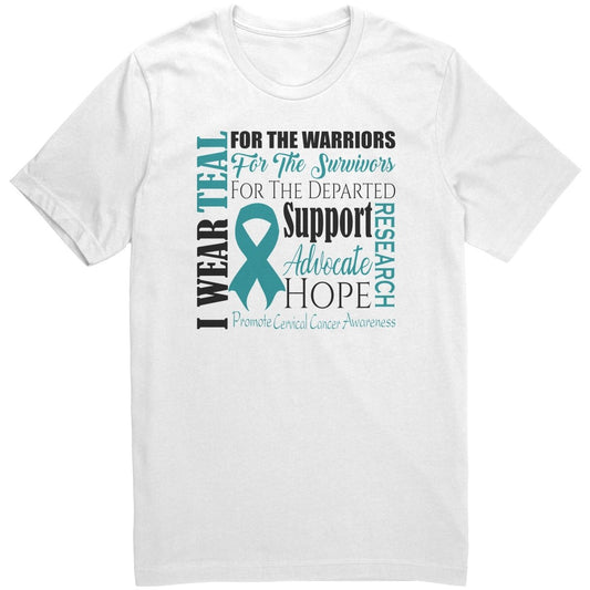 I Wear Teal for Cervical Cancer Awareness T-Shirt, Hoodie, Tank - BluSparkle