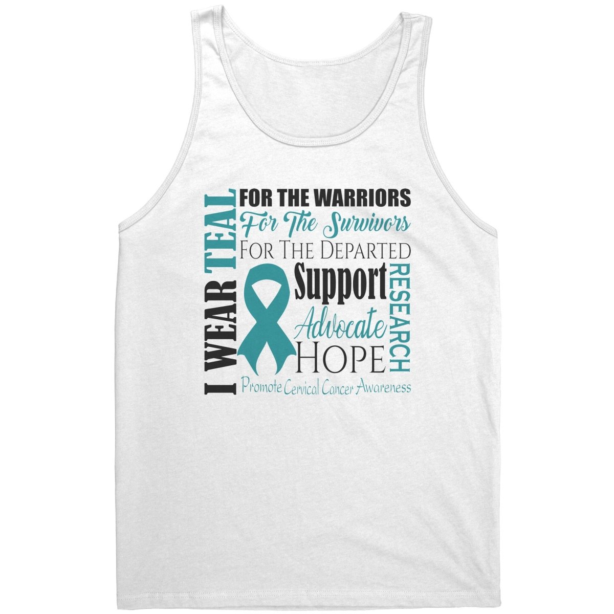 I Wear Teal for Cervical Cancer Awareness T-Shirt, Hoodie, Tank - BluSparkle