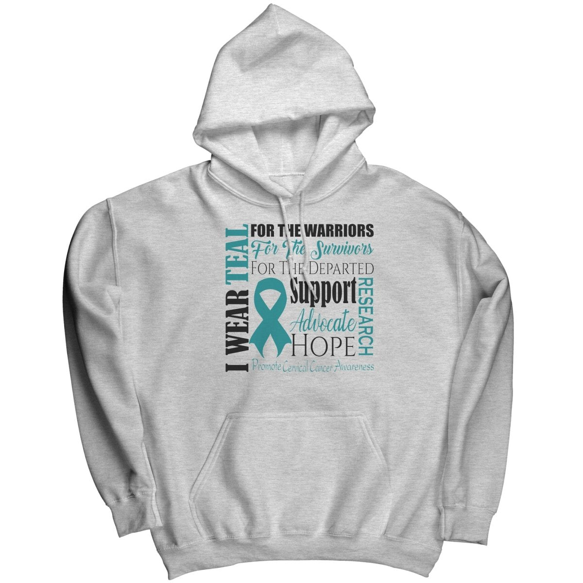 I Wear Teal for Cervical Cancer Awareness T-Shirt, Hoodie, Tank - BluSparkle