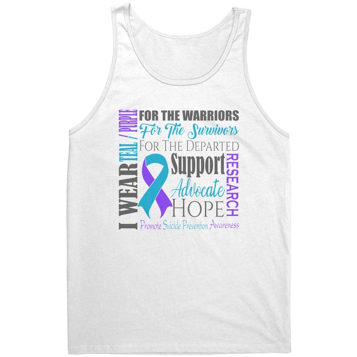 I Wear Teal & Purple for Suicide Prevention Awareness T-Shirt, Hoodie, Tank - BluSparkle