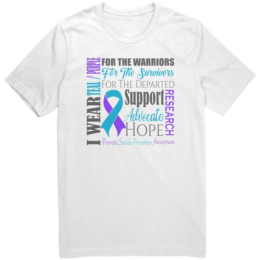 I Wear Teal & Purple for Suicide Prevention Awareness T-Shirt, Hoodie, Tank - BluSparkle