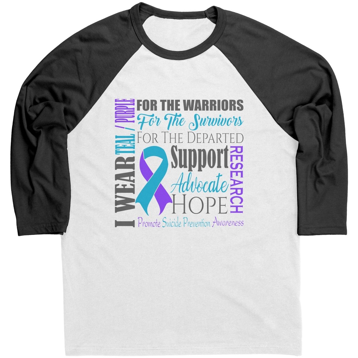 I Wear Teal & Purple for Suicide Prevention Awareness T-Shirt, Hoodie, Tank - BluSparkle