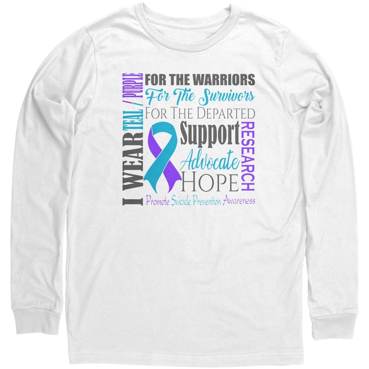 I Wear Teal & Purple for Suicide Prevention Awareness T-Shirt, Hoodie, Tank - BluSparkle