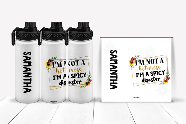 I'm Not A Hot Mess I'm A Spicy Disaster Tumblers and Water Bottles - BluSparkle