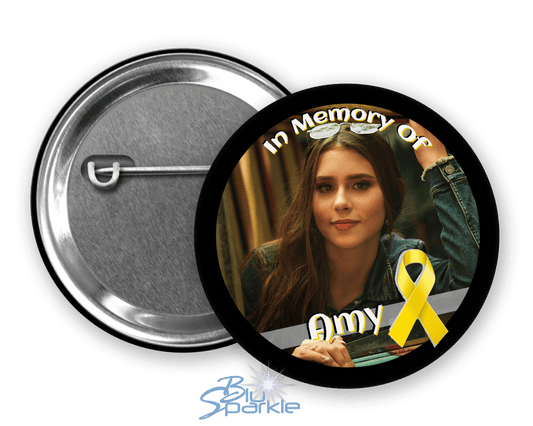 In Memory / In Honor of Bone Cancer Awareness Pinback Button |x| - BluSparkle