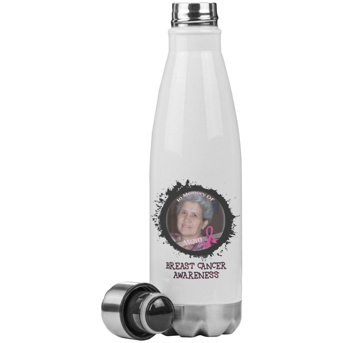 In Memory / In Honor of Breast Cancer Awareness 20oz Insulated Water Bottle - BluSparkle